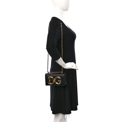 Dolce & Gabbana Calfskin DG Girls Phone Shoulder Bag Black 2 of 11