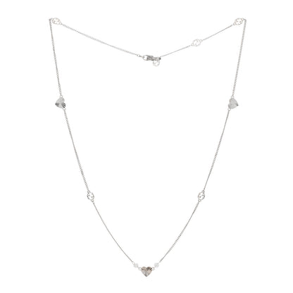Gucci 18K White Gold Diamond Heart Interlocking G Necklace 2 of 3