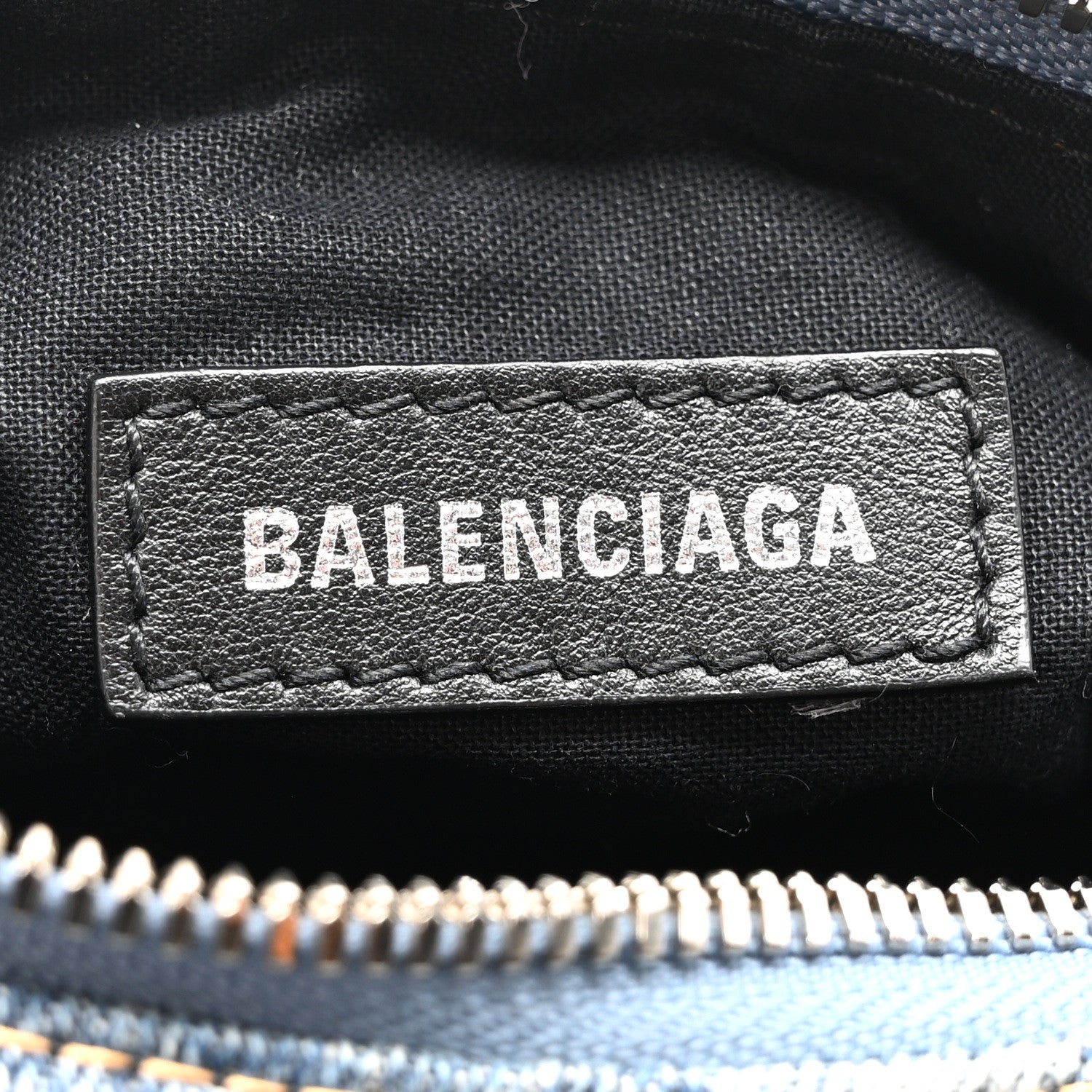 Balenciaga Bleached Denim BB Monogram Le Cagole Shoulder Bag XS Blue 7 of 11