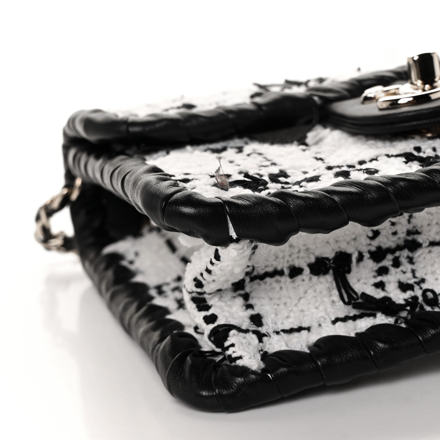 Chanel Tweed Braided Calfskin Mini My Own Frame Flap Grey Black 8 of 9