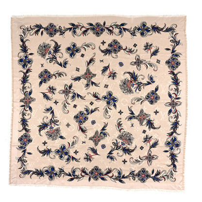 Louis Vuitton Silk Wool Beyond Flower Monogram Shawl Beige 1 of 3