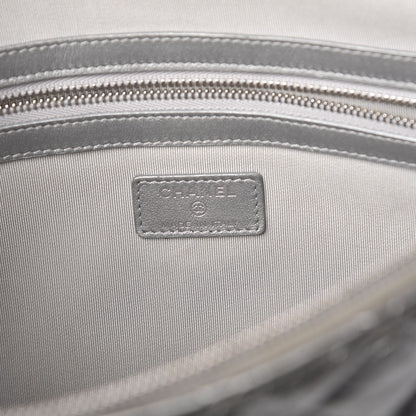 Chanel Metallic Calfskin Quilted Large Cosmo Cosmetic Case Silver 6 of 9