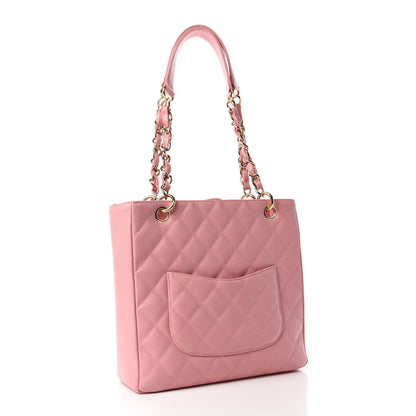 Chanel Caviar Quilted Petit Shopping Tote PST Pink 3 of 11