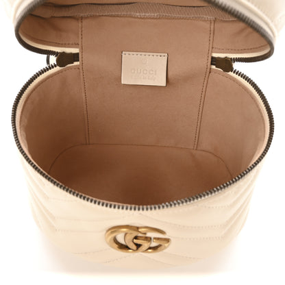Gucci Calfskin Matelasse Mini GG Marmont Round Backpack White 5 of 11