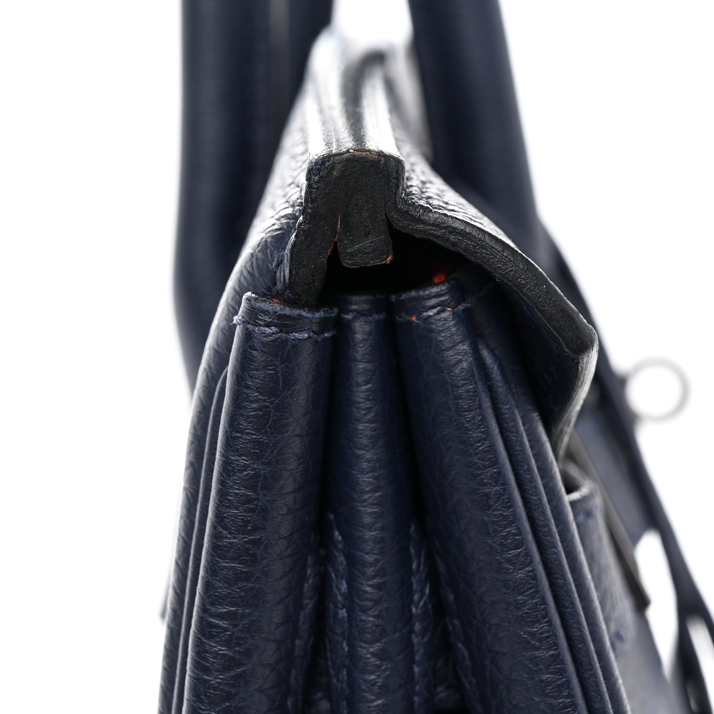 Togo Birkin Verso 30 Bleu Nuit Orange Poppy