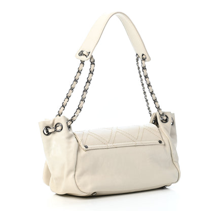 Chanel Calfskin Diamond Stitch Accordion Flap White 2 of 4