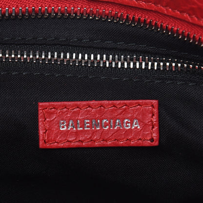 Balenciaga Agneau Classic Silver Hardware Mini City Logo Strap Red Black 6 of 9