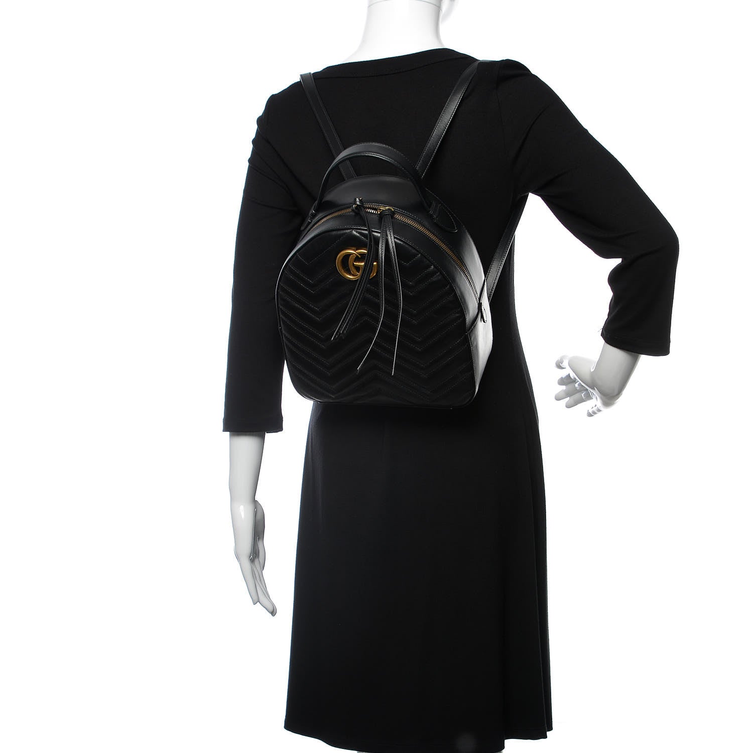 Gucci Calfskin Matelasse GG Marmont Backpack Black 2 of 9