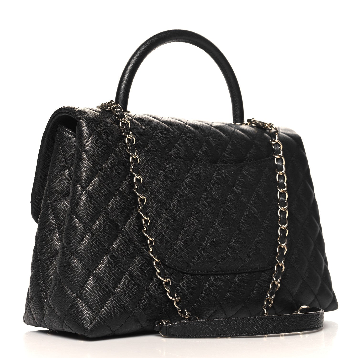 Chanel Caviar Quilted Medium Coco Handle Flap Black 3 of 10
