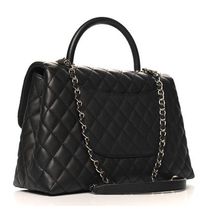 Chanel Caviar Quilted Medium Coco Handle Flap Black 3 of 10