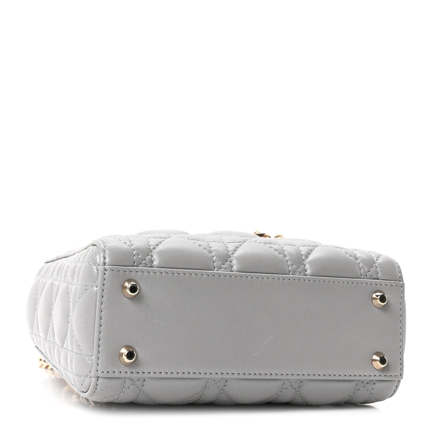 Lambskin Cannage Mini Lady Dior Gray Opaline