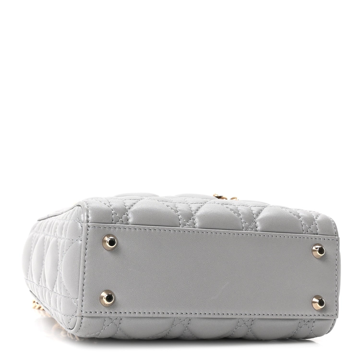 Christian Dior Lambskin Cannage Mini Lady Dior Gray Opaline 4 of 10