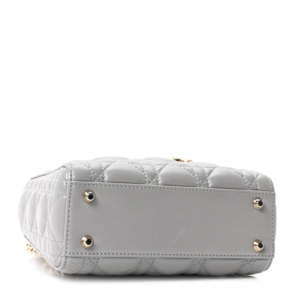 Christian Dior Lambskin Cannage Mini Lady Dior Gray Opaline 4 of 10