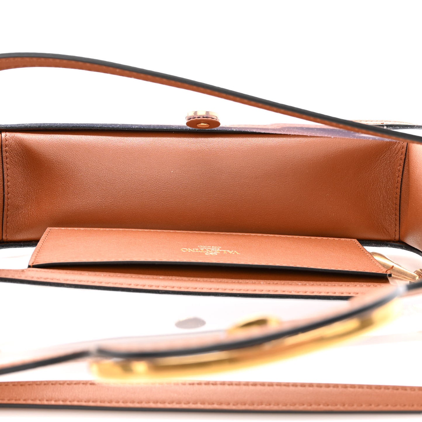 PVC Nappa Vlogo Loco Shoulder Bag Trasparente Selleria