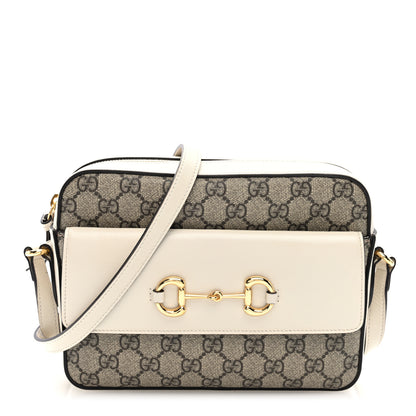 Gucci GG Supreme Monogram Small Horsebit 1955 Shoulder Bag Beige Mystic White 1 of 10