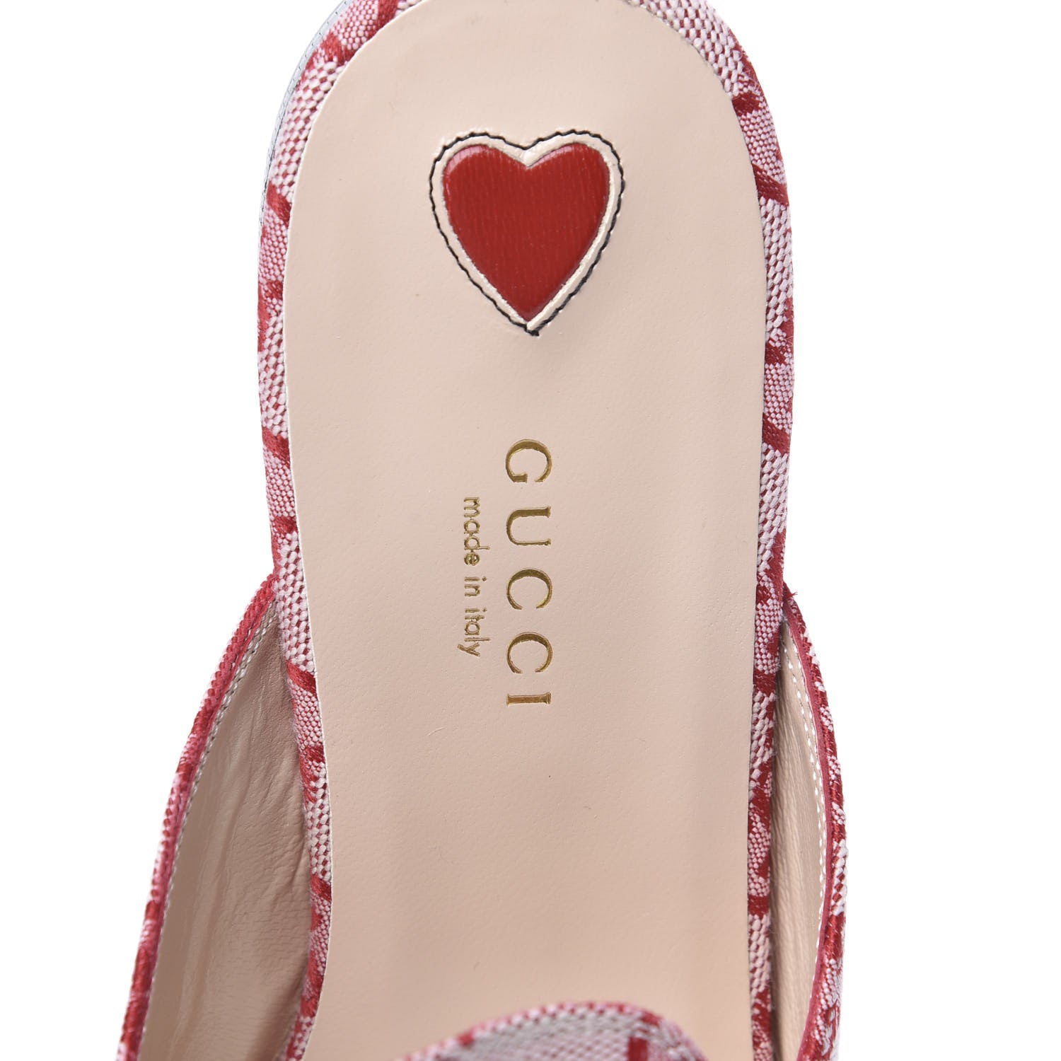 Gucci Canvas GG Monogram Horsebit Womens Princetown Slippers 38.5 Gardenia Hibiscus Red 7 of 8