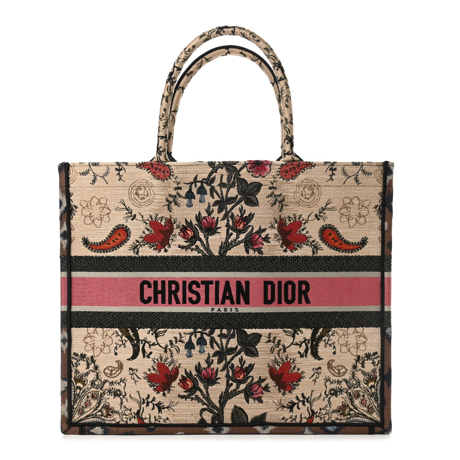 Christian Dior Canvas Embroidered Large Broderie Dior Flowers Book Tote Multicolor 1 of 10