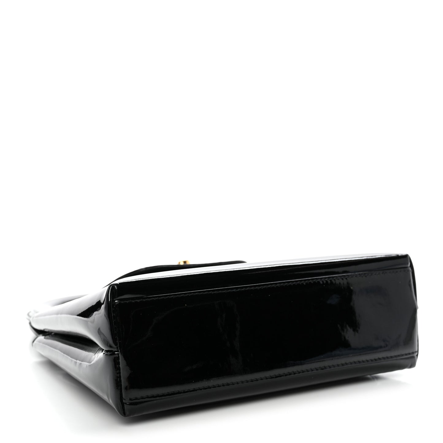 Patent Small Kelly Flap Bag Black