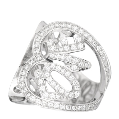 Chopard 18K White Gold Diamond Love Hearts Ring 53 6.5 3 of 6