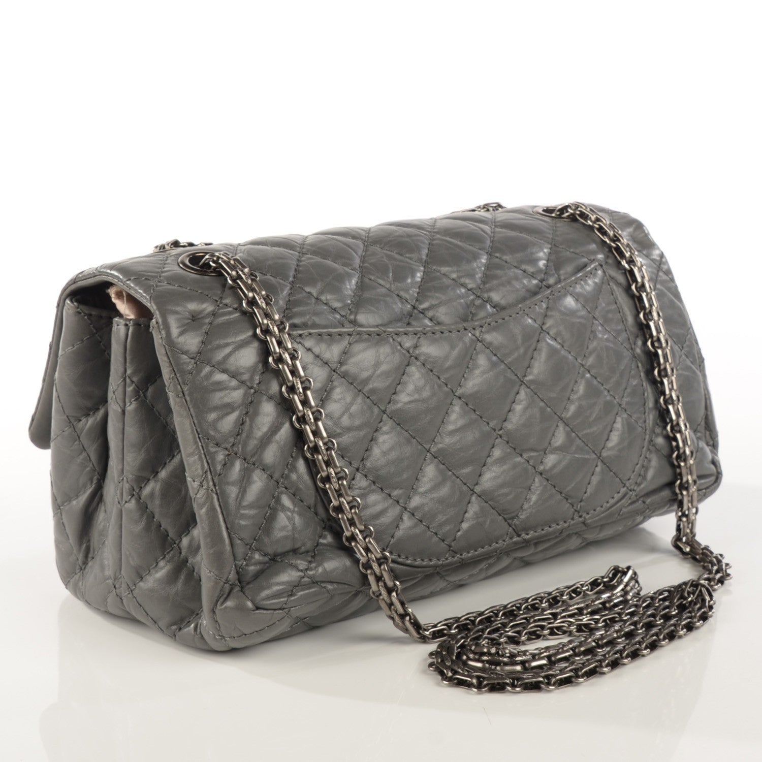 Chanel Aged Calfskin Accordion Reissue 2.55 Flap Grey 3 of 8