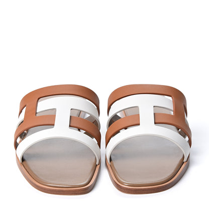 Hermes Calfskin Amore Sandals 37 White Naturel 2 of 11