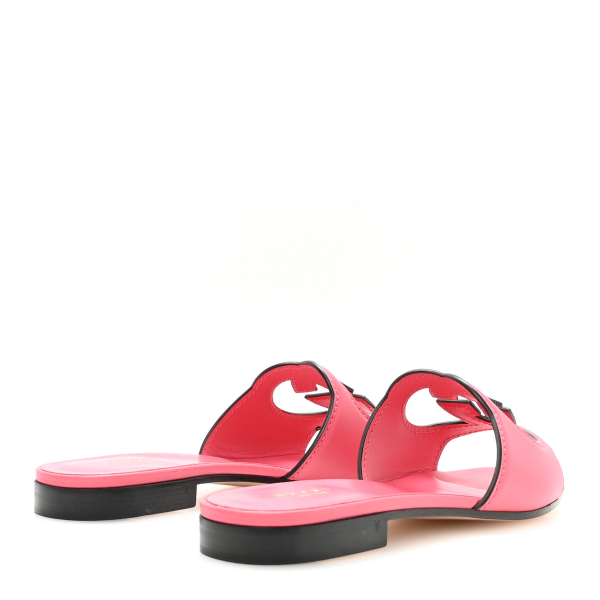 Gucci Cosmos Softy Calfskin Interlocking G Cut Out Slide Sandals 37 Rhodamine Pink 5 of 8