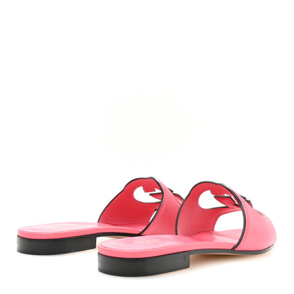 Gucci Cosmos Softy Calfskin Interlocking G Cut Out Slide Sandals 37 Rhodamine Pink 5 of 8