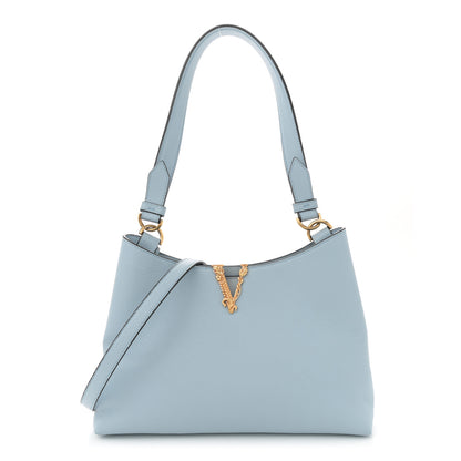 Versace Calfskin Vitello Virtus Hobo Light Blue 1 of 10