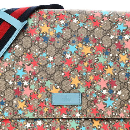 Gucci GG Supreme Monogram Star Print Diaper Bag Blue Multicolor 9 of 11