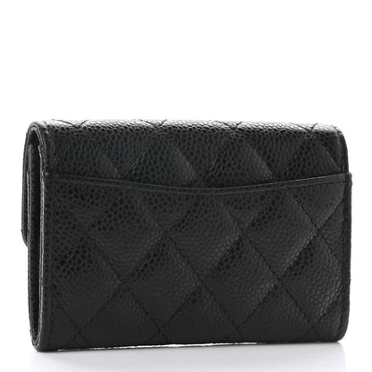 Chanel Caviar Quilted Flap Card Holder Wallet Black 3 of 8