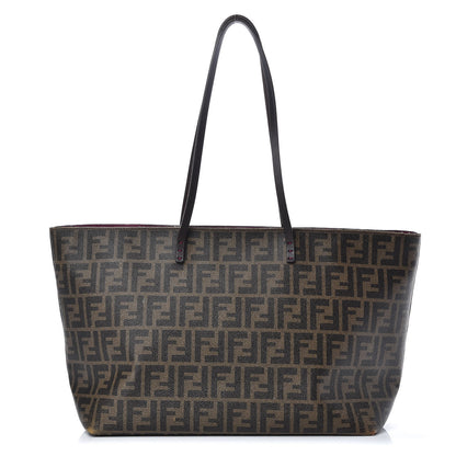 Fendi Zucca Spalmati Medium Roll Tote Tobacco Fuxia 1 of 19