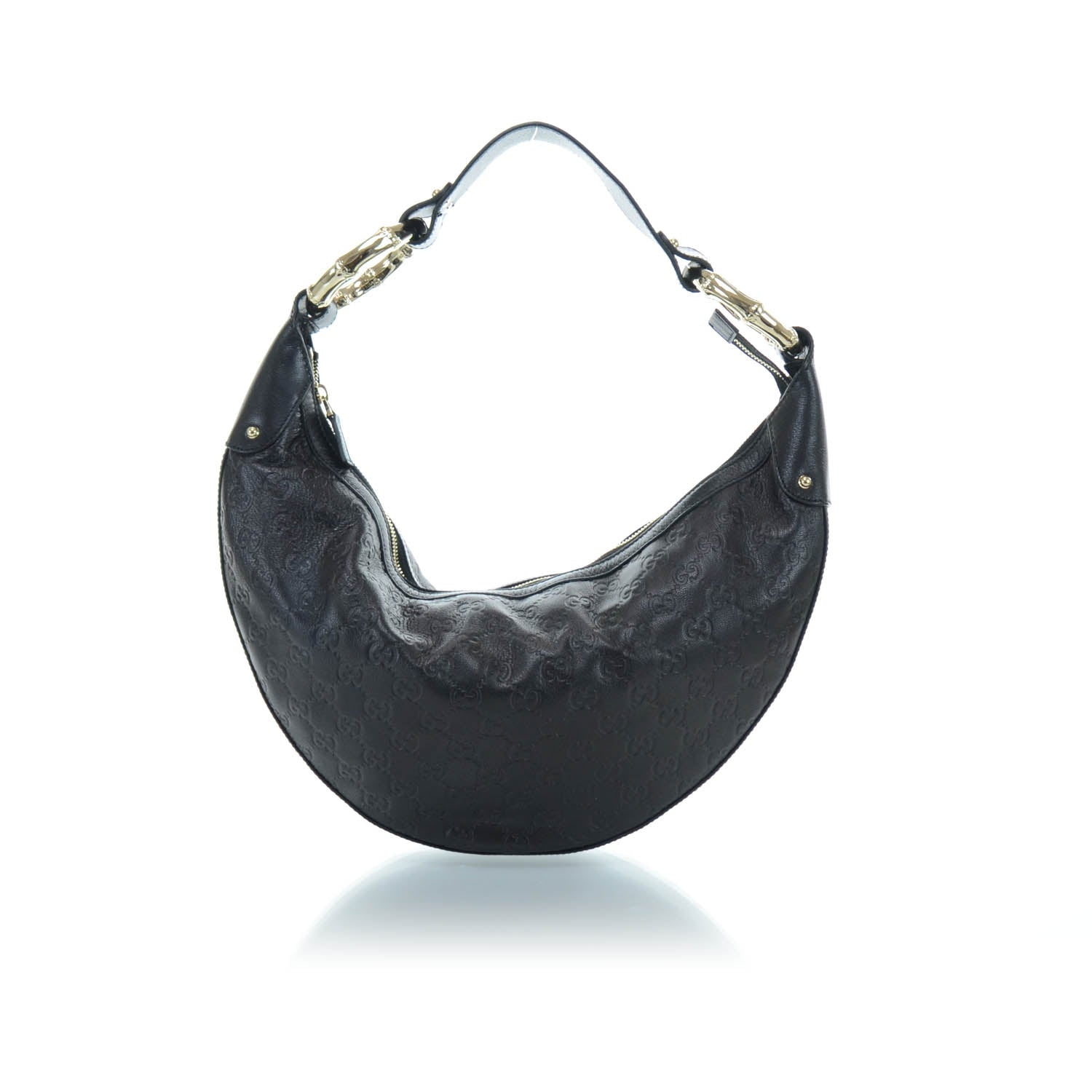 Gucci Guccissima Half Moon Bamboo Ring Hobo 1 of 10