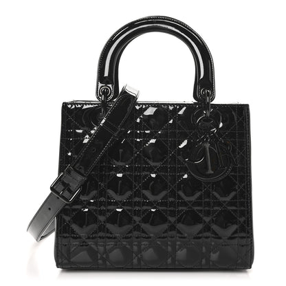 Christian Dior Ultraglossy Patent Cannage Medium Lady Dior Black 1 of 10