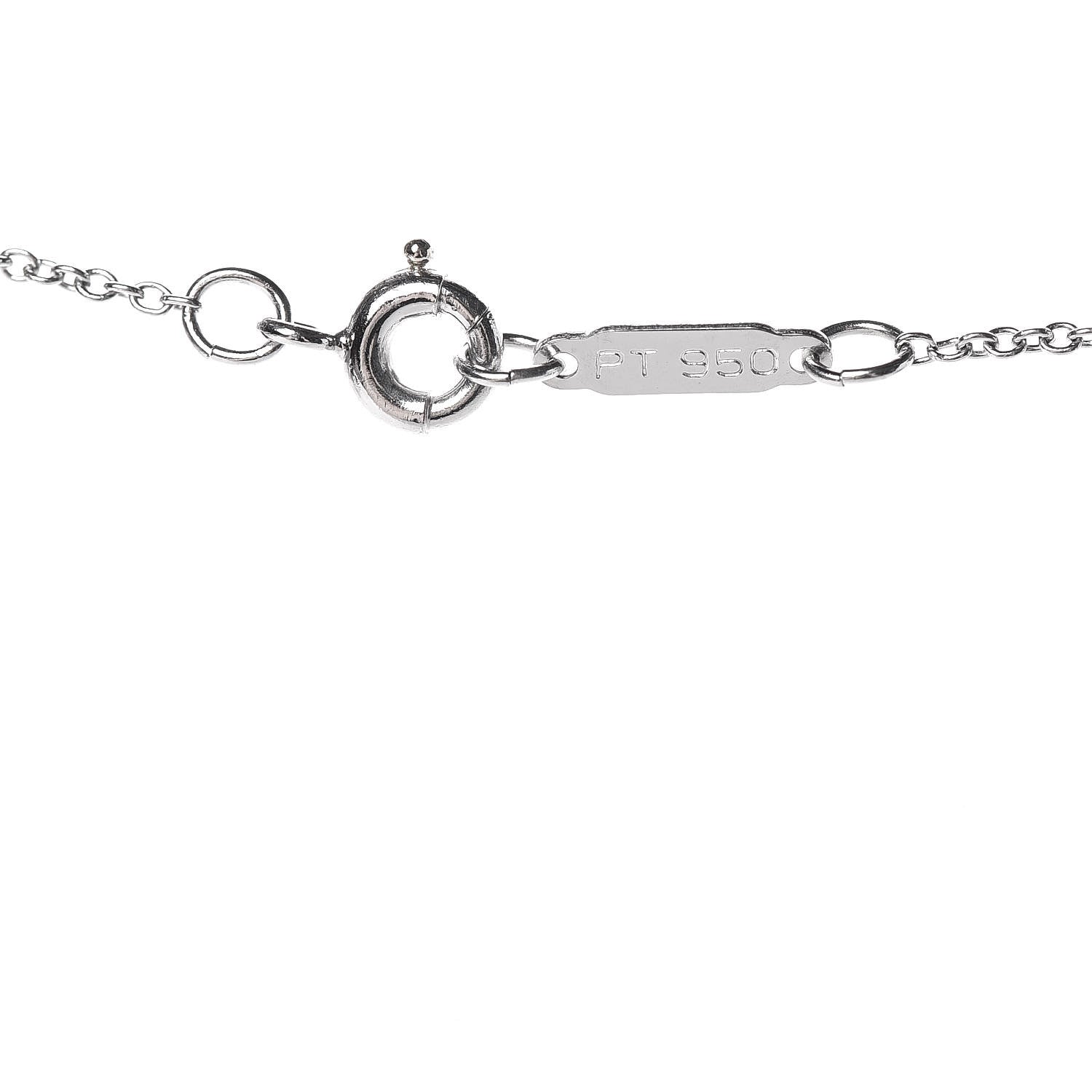 Tiffany Platinum Diamond .72ct Heart Pendant Necklace 6 of 7
