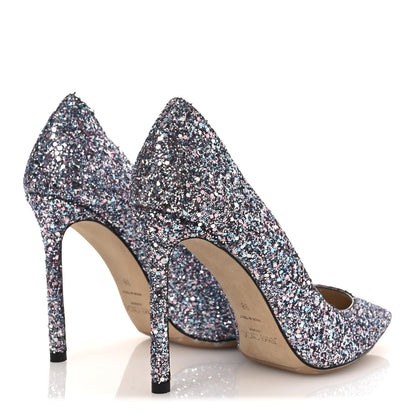 Jimmy Choo Coarse Glitter Degrade Pointy Toe Romy 100 Pumps 40 Bubblegum Multicolor 14 of 36