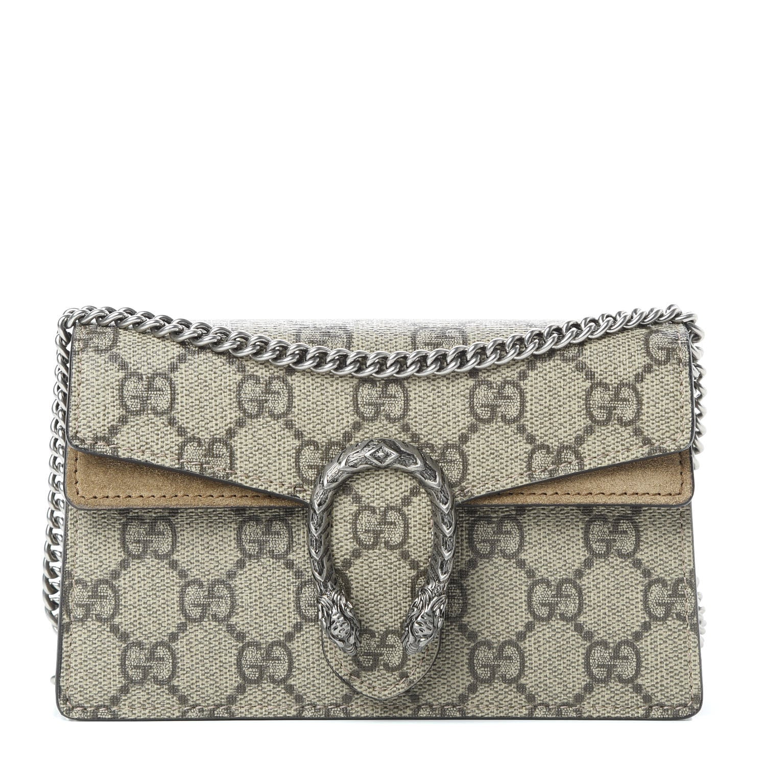 Gucci GG Supreme Monogram Super Mini Dionysus Shoulder Bag Taupe 1 of 11