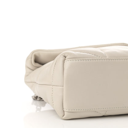 Saint Laurent Lambskin Quilted Toy Loulou Puffer Monogram Chain Satchel Crema Soft 9 of 10