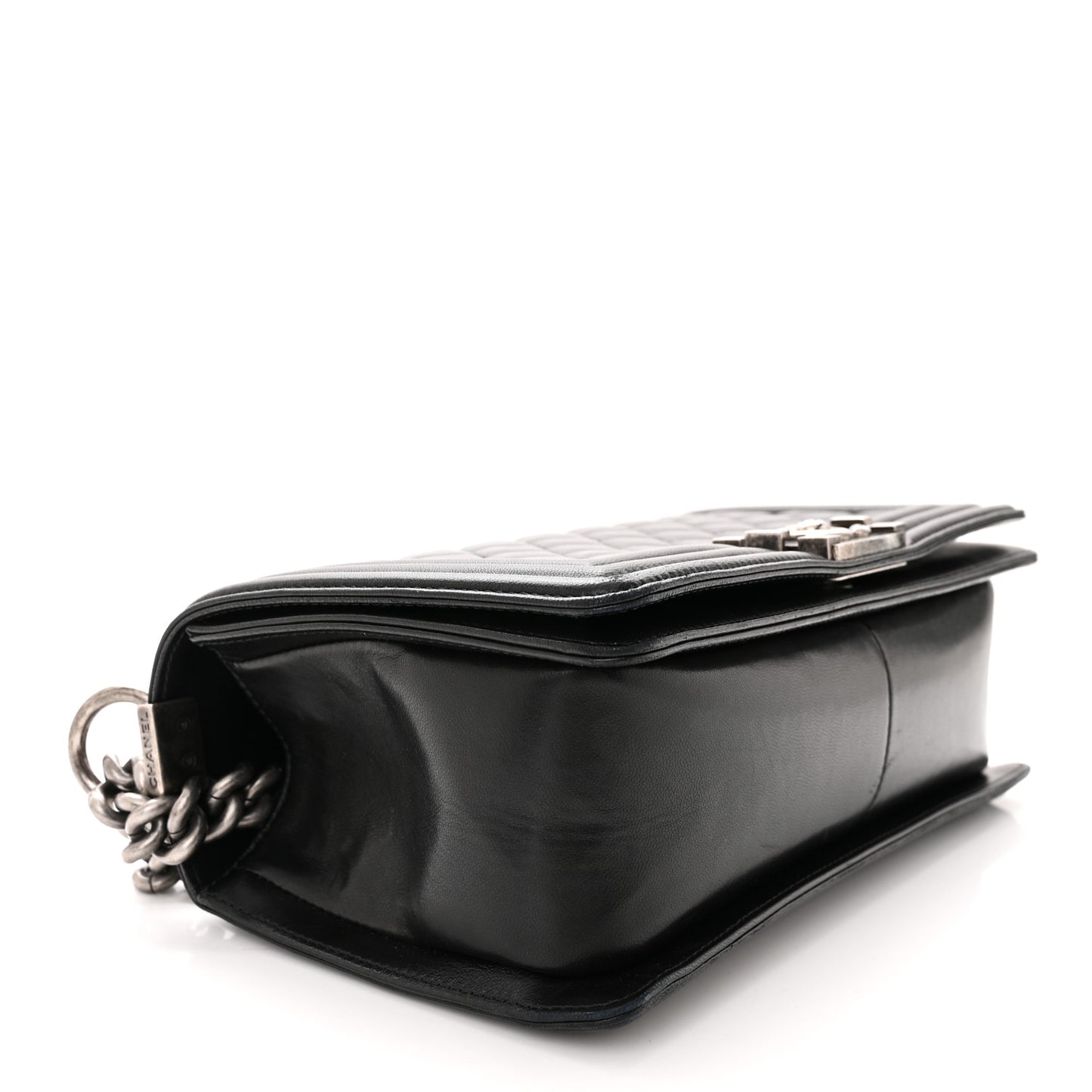 Lambskin Quilted Medium Boy Flap Black
