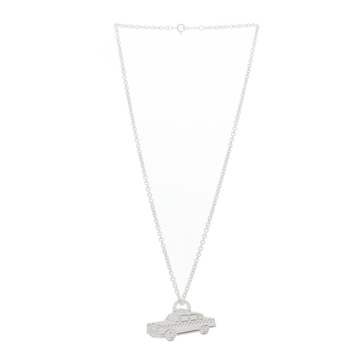 Tiffany Sterling Silver Taxi Cab Pendant Necklace 3 of 5