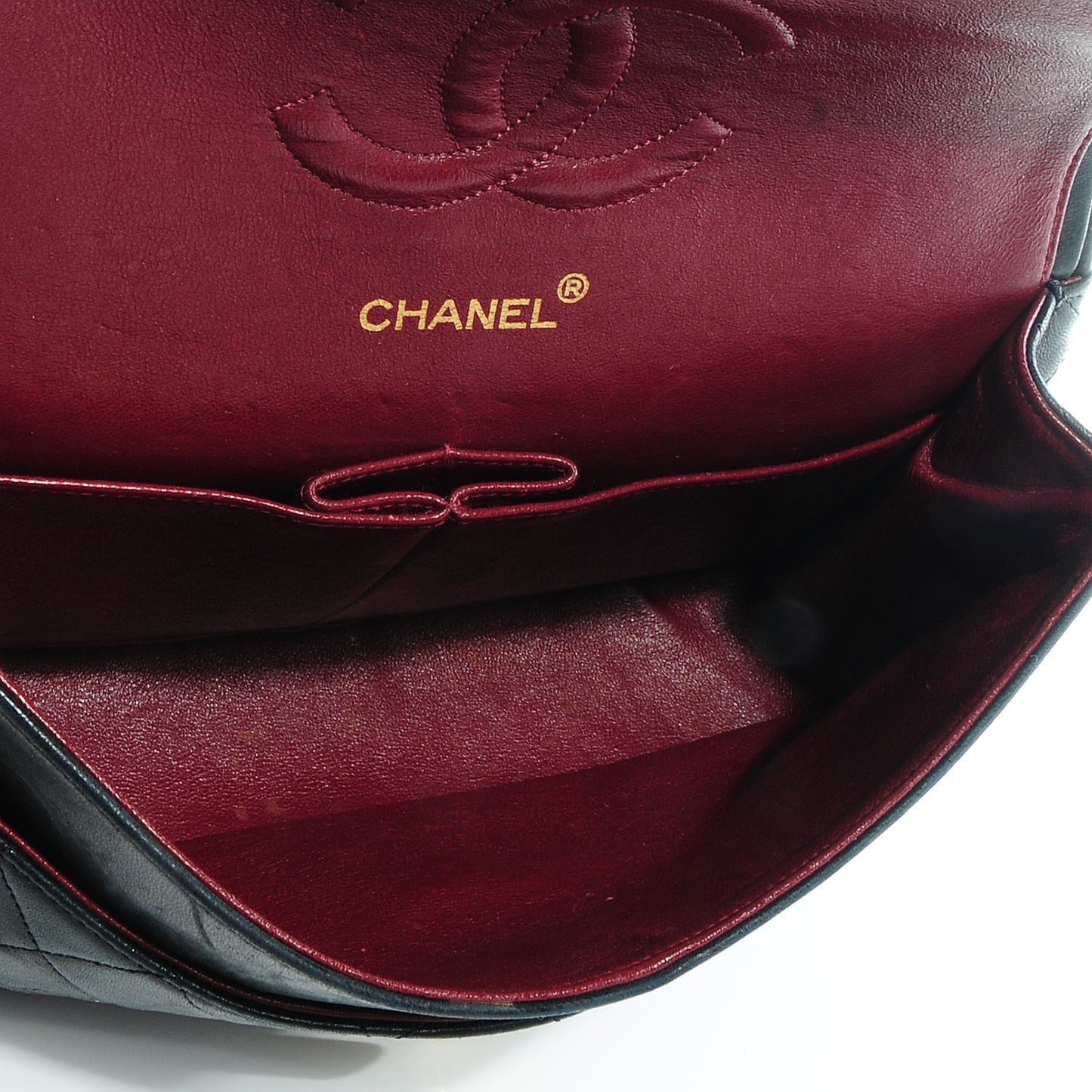 Lambskin Medium Double Flap Black