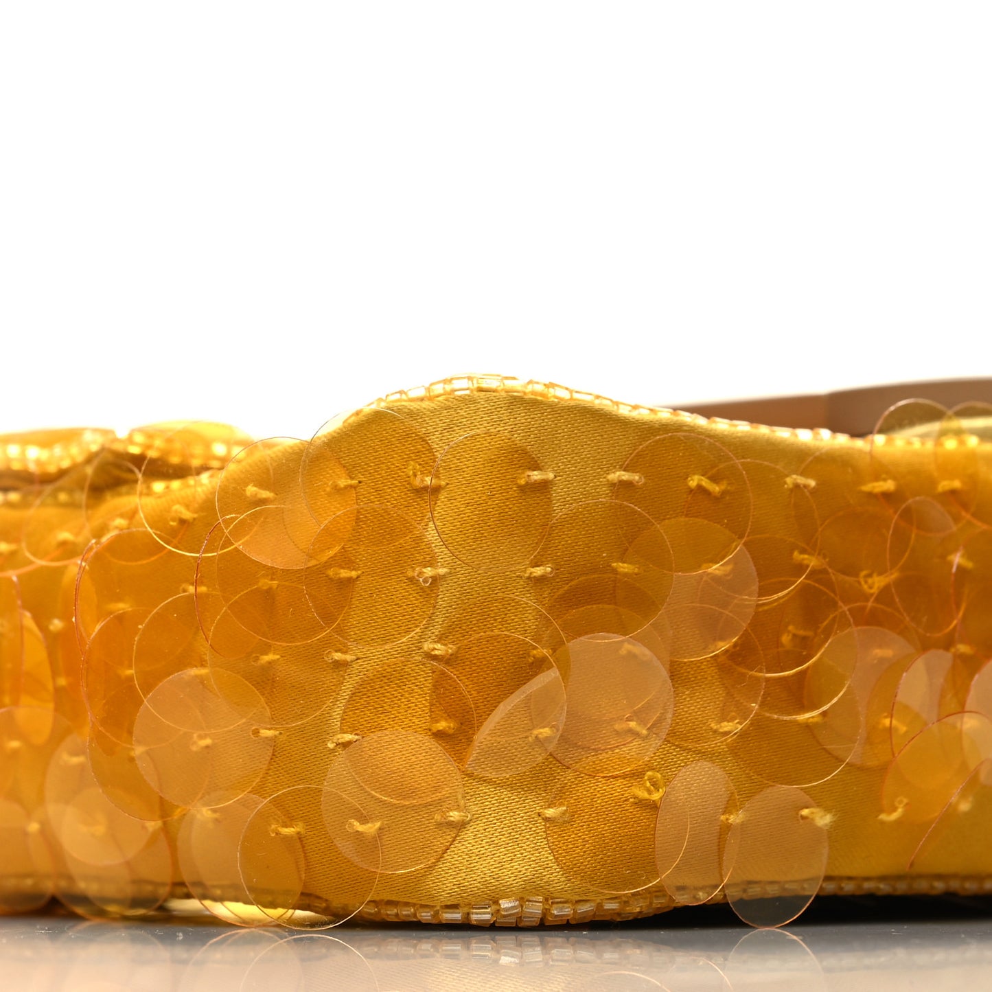 Satin Sequin Paillettes Elaphe Plexiglass Mini Baguette 1997 Giallo Avorio