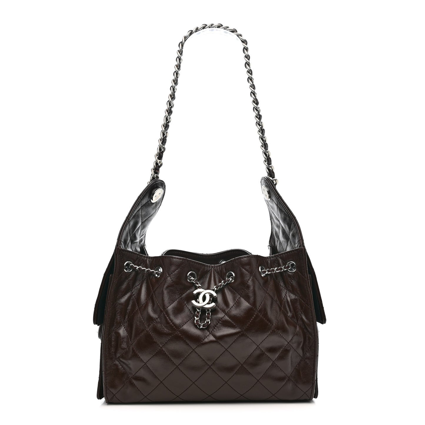 Caviar Quilted Small Chanel 25 Handbag Dark Brown