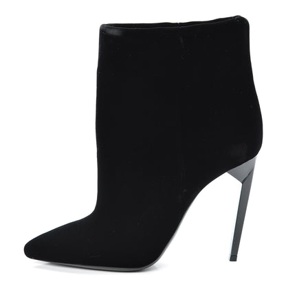 Saint Laurent Velvet Freja 105 Ankle Booties 35.5 Black 1 of 14
