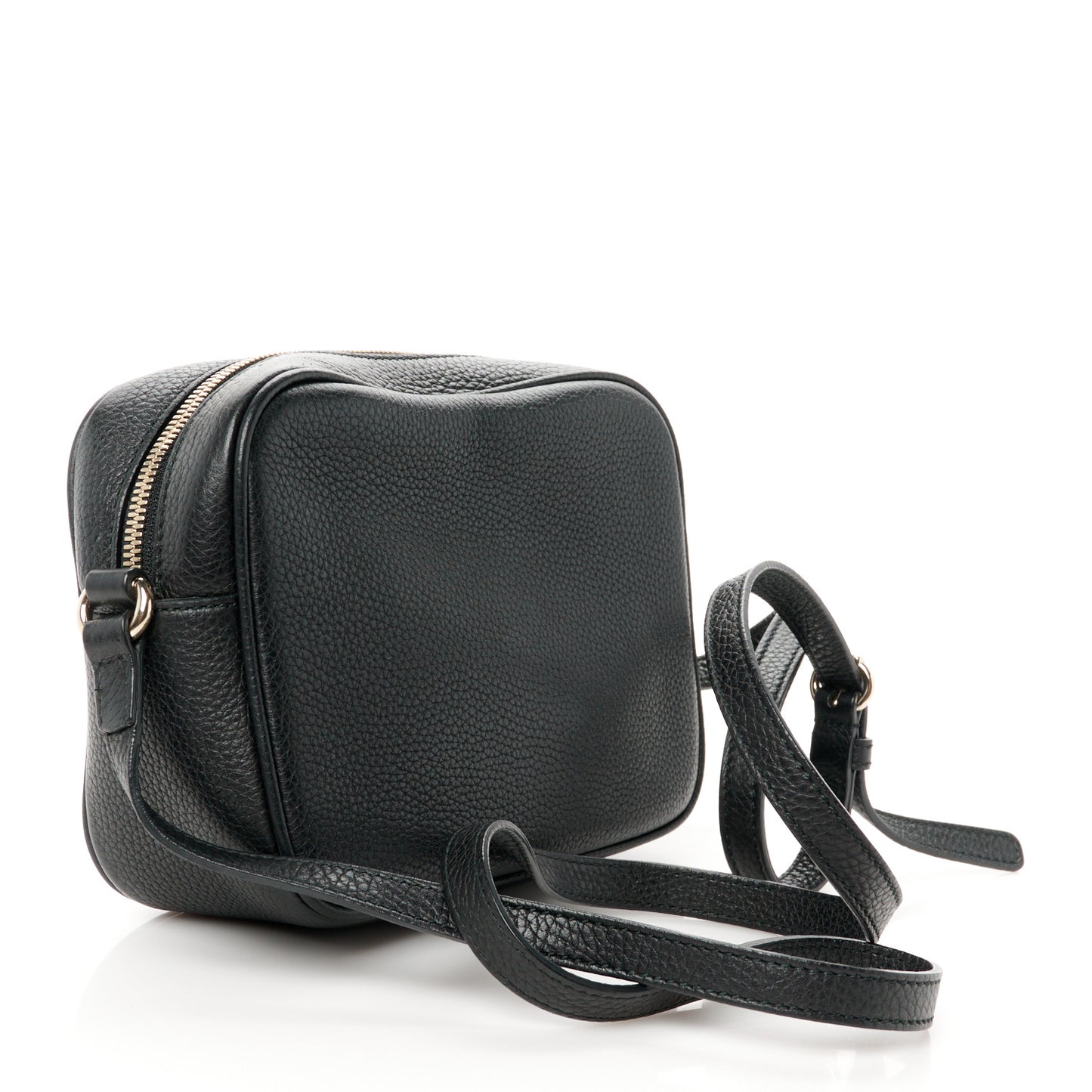 Pebbled Calfskin Small Soho Disco Bag Black