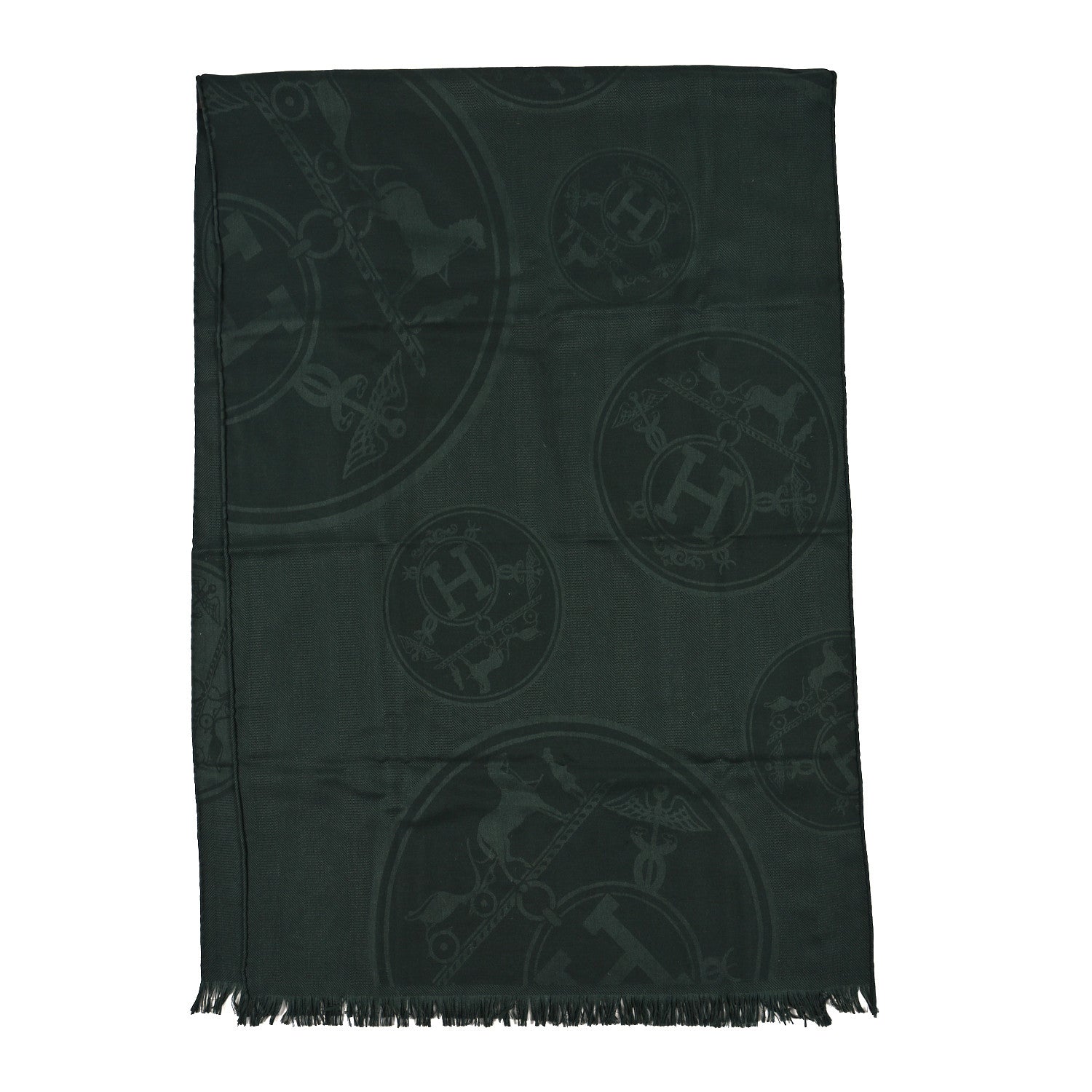 Hermes Cashmere Silk New Libris Confettis D'Ex Libris Stole Foret-Noire 2 of 3
