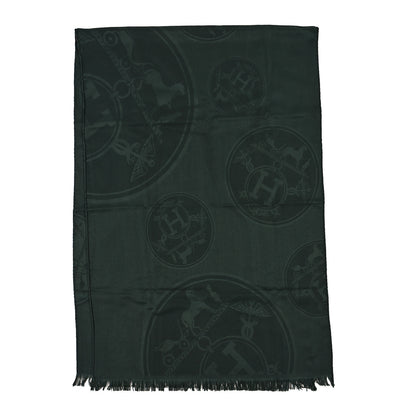 Hermes Cashmere Silk New Libris Confettis D'Ex Libris Stole Foret-Noire 2 of 3
