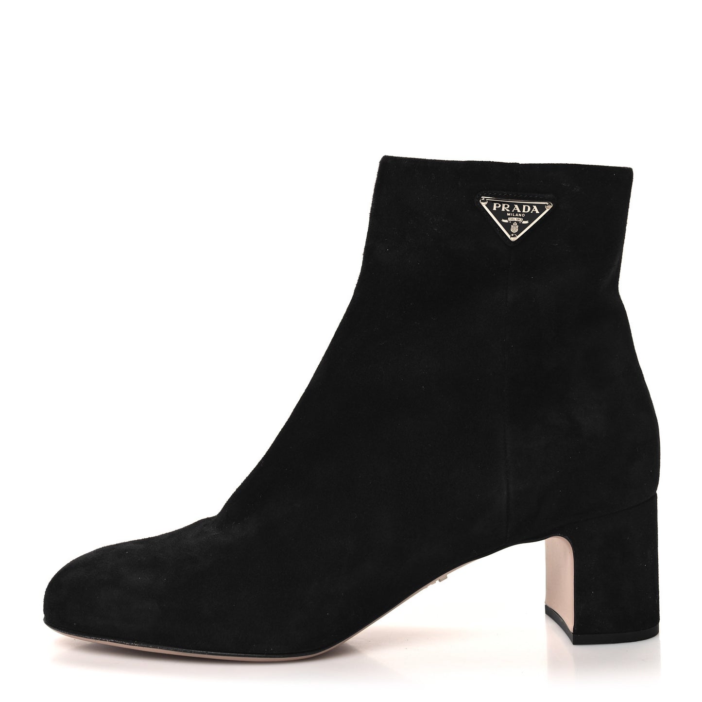 Velvet Metal Triangle Logo Zip 65mm Boots 39.5 Black