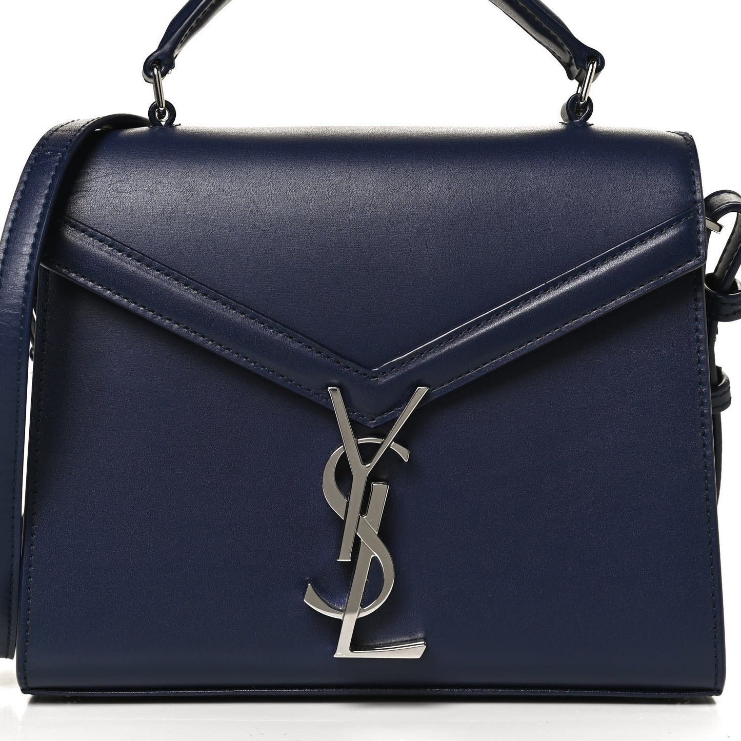 Calfskin Mini Classic Monogram Cassandra Top Handle Bag Blue