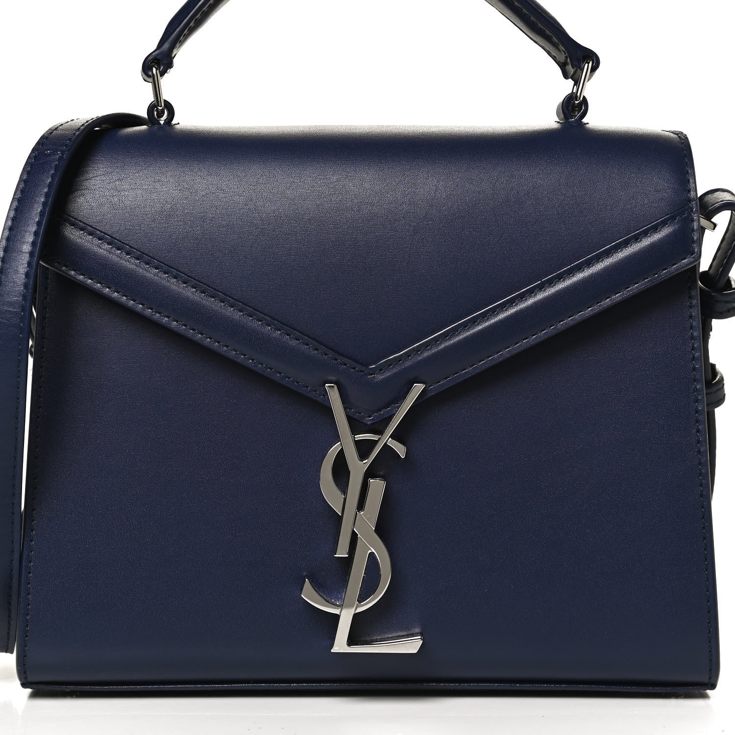 Saint Laurent Calfskin Mini Classic Monogram Cassandra Top Handle Bag Blue 8 of 10
