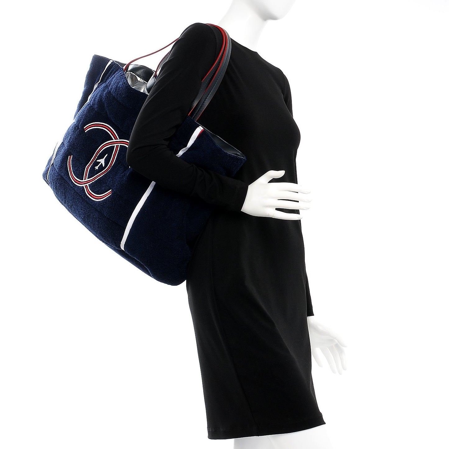 Reversible Airlines Tote Silver Navy
